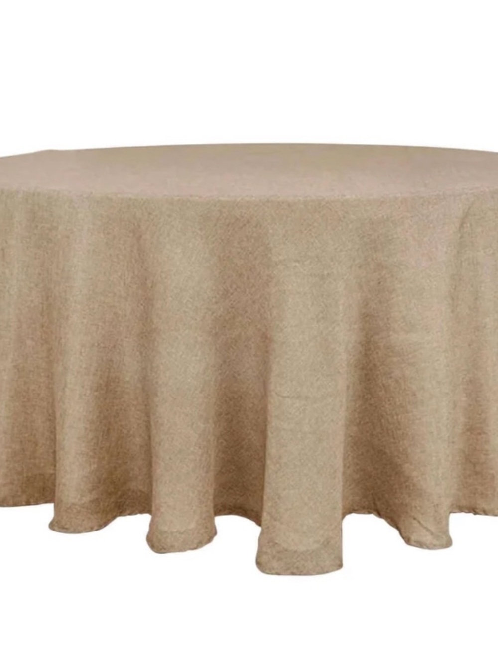 Faux Burlap Jute - Beige 120” Round Tablecloth set of 4